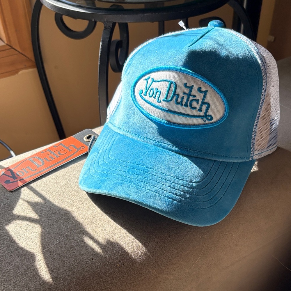 Von Dutch Teal and White Cap